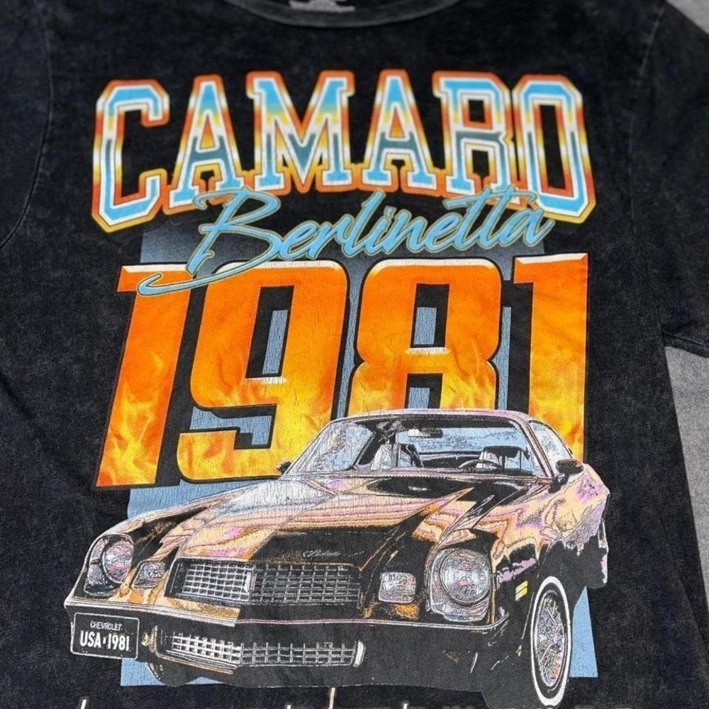 Chemistry 1981 Chevrolet Camaro Berlinetta Graphic T-Shirt Acid Wash Black Men M